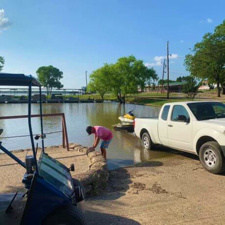 A boat ramp with access to Lake Tawakoni at 429 Resort & Marina in Quinlan, TX.